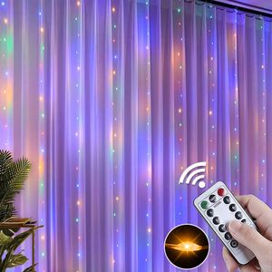3x1M 100LEDs LED wróżki kurtyny kolorowe z 8 trybów i timer wewnątrz zewnątrz party ogród okno ściany Boże Narodzenie dekoracji PVC kurtyny światła