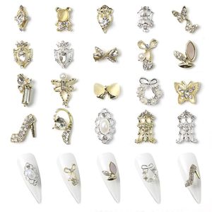 60 Stück Charms Schmetterling Metalllegierung 3D Luxus Nagel Diamanten Strass Kristall Nagel Ohrstecker Maniküre Schmuck für Handwerk DIY Nail Art Tip (Set 1)