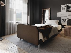 Jednolôžková posteľ s kovovými nôžkami HENRYK COMFORT 3 - 80x200, hnedá