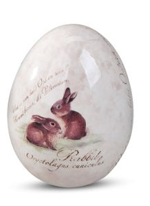 Formano 784421 Deko-Ei stehend 10 cm Frohe Ostern aus feinem, glasiertem Steingut gefertigt