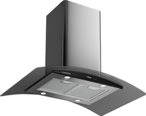 Klarstein Colette - ostrovný digestor, 90 cm, 600 m³/h odsávaného vzduchu, 3 stupne výkonu, dotykové ovládanie, displej, LED osvetlenie, časovač, režim odsávania vzduchu alebo recirkulácie, ušľachtilá oceľ so sklom, strieborný