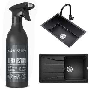 Cleangang Reiniger für schwarze Waschbecken und Armaturen - 500ml Sprühflaschen - Vegan & Umweltfreundlich