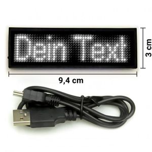 USB LED-Schild Laufschrift weiß 12 x 48 Pixel