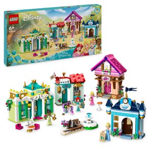 LEGO Disney Princess: Disney Prinzessinnen Abenteuermarkt, Haus-Spielzeug mit 4 Puppen inkl. Cinderella und Arielle, Spielset mit Schatzkarte, Geschenk für Mädchen und Jungen ab 6 Jahren 43246