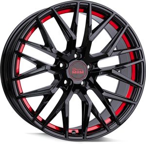 19-calowe felgi aluminiowe MAM RS4 5x114.3 ET40 BLACK PAINTED RED INSIDE