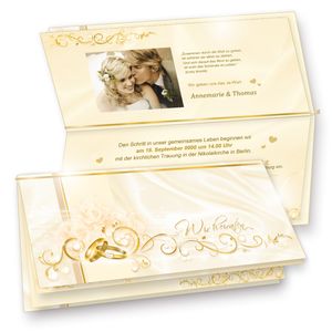 Einladungskarten Hochzeit PERLMUTT (10 Sets) selbst bedruckbar, Einladungskarten Set - 10 Karten + 10 Umschläge