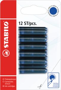 Tintenpatrone zum Nachfüllen - STABILO Refill - 12er Pack - blau (löschbar)