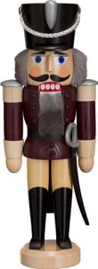 Nussknacker Husar aus Seiffen lasiert 28 cm, Farbe:aubergine lasiert