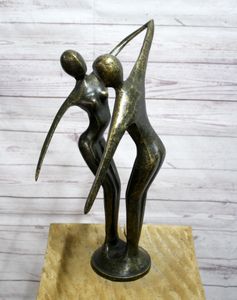 Bronzeskulptur modernes tanzendes Paar abstrakte Gartendekoration aus Bronze