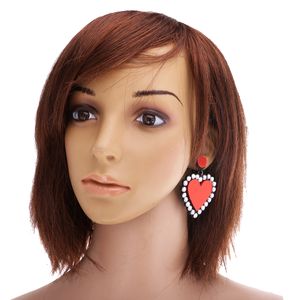 Herz Design Crystal Strass Ohrringe Ohrschmuck Earrings Stud Earrings