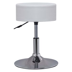 Duhome Drehhocker Sitzhocker Schminkhocker Hocker Rund mit Polsterung Höhenverstellbar Drehbar aus Kunstleder für Schlafzimmer Wohnzimmer, Weiss
