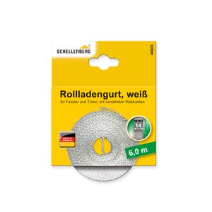 Schellenberg Rolladengurt Mini 14 mm, 6 m, weiß, 46003