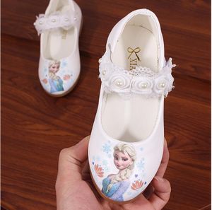 Mode Prinzessin Elsa Mädchen Schuhe Kinder Mode Cartoon Kinder Spitze Tanzschuhe Casual Mädchen Turnschuhe Weiß Größe 26