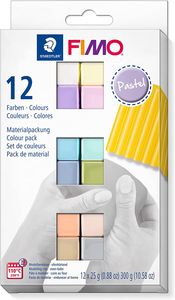 FIMO SOFT Modelliermasse-Set "Pastel" 12er Set 12 Blöcke à 25 g