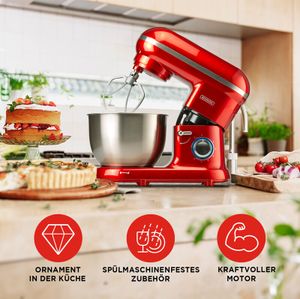 Küchenmaschine - Classic Kitchen Chef Rot - Küchenmixer - Küchenroboter 4,5 Liter Fassungsvermögen
