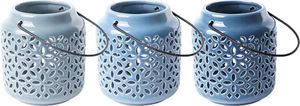 ESSCHERT DESIGN Blautöne Windlicht, S, mittelblau