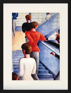 Oskar Schlemmer Gerahmtes Poster Für Fans Und Sammler - Bauhaustreppe, 1932 (80 x 60 cm)