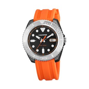 Calypso Kunststoff Herren Uhr K5794/1 Analog Outdoor Armbanduhr orange D2UK5794/1