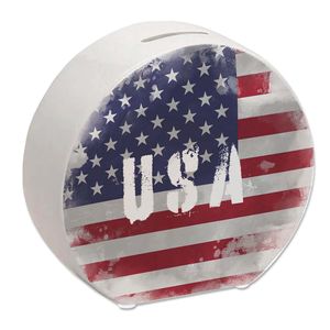 Spardose USA-Flagge im Used Look - Sparschwein für Urlauber – Keramik
