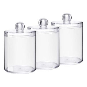 3er-Pack Qtip-Spender, Apothekergläser, Badezimmer, Qtip-Halter, Vorratsdose, transparentes Acrylglas für Wattebausch, Wattestäbchen, Wattestäbchen,