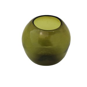 Dekovase grün, Terrarium, Bodenvase, kleine Vase, mundgeblasenes Glas aus Mexiko