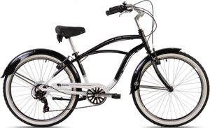 Chrisson Sando Beachcruiser 26 Zoll Damen Herren 155 - 170 cm Fahrrad 3 Gang schwarz/weiß 41 cm