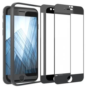 EAZY CASE 2X Displayschutzfolie aus Glas mit Rand kompatibel mit iPhone SE (2022/2020) / iPhone 8/7, Displayschutz mit Installationshilfe, Glas 5D, 9H, Anti-Kratzer, Selbstklebende Folie
