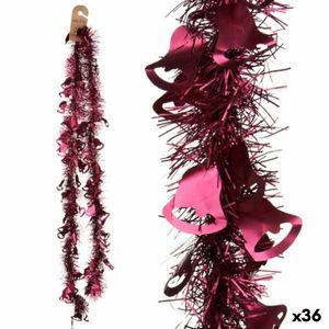 Weihnachtsgirlande Lametta Glocken Pink Kunststoff 12 x 12 x 200 cm (36 Stück)