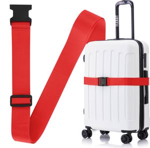 Flexot® Koffergurt mit Clip-Schnalle (Rot) - Kofferband | Bänder für Reisekoffer | Befestigungsgurt für Reisekoffer | Gurt für Handgepäck und Trolleys | Koffer Sicherheit | Kofferbänder und Koffergurte