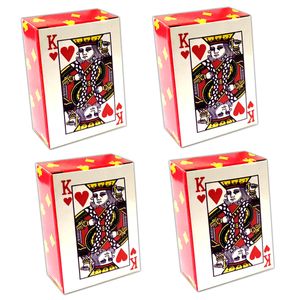 4er Set 54 Mini Spielkarten | Miniatur Pokerkarten | Skat Karten Deck | Poker Miniaturkarten |Papier Kartenspiel