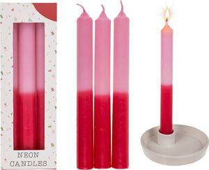 Stabkerze mit Farbverlauf, rosa/rot