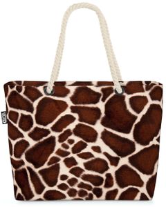 VOID Giraffe Muster Safari Strandtasche Shopper 58x38x16cm 23L XXL Einkaufstasche Tasche Reisetasche Beach Bag
