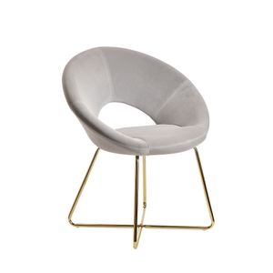 FineBuy Jedálenská stolička Velvet Kuchynská stolička so zlatými nohami | Shell Chair Fabric / Metal | Design Čalúnená stolička | Čalúnená stolička do jedálne
