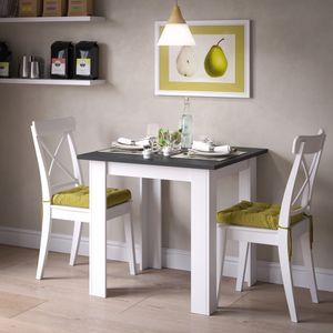 Jedálenský stôl Karlos, antracitová/biela, drevený, 80 x 80 cm