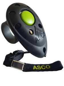 ASCO Premium Clicker , Finger Clicker für Clickertraining , Hunde Katzen Pferde Profi Clicker , Hundetraining Klicker schwarz AC01F