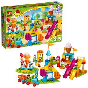 LEGO 10840 DUPLO Großer Jahrmarkt mit Zug & Rutsche