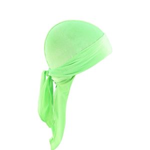 Durag-Mütze, einfarbig, ultraweich, hält warm, Samt, für Herren und Damen, Kopfwickel mit langem Schwanz für den Winter, fluoreszierendes Grün