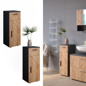 Vicco Midischrank Irma Anthrazit Eiche 30 x 81 x 30 cm Holzwerkstoff