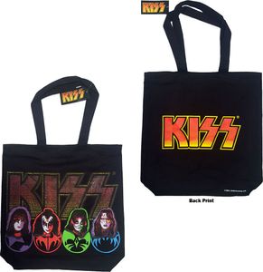 Nákupná taška so zipsom Kiss Faces & Logo