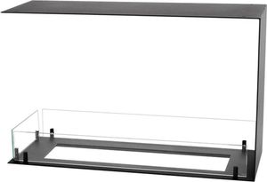 Foco Room Divider 800 Medium, Schwarz, 800x800x300 mm, Ethanol Einbaukamin als Raumteiler, Automatischer Brenner, 3,2-4,4 kW