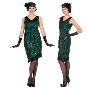 20er-Jahre-Charleston-Damen-Kostüm Grün 48