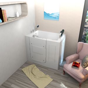 Sitzbadewanne Senioren Wanne Sitzwanne mit Tür S08-A-R 68x110cm