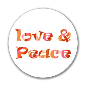 HUURAA! Aufkleber Love & Peace 70s Liebe Sticker 10cm mit Friedens Motiv