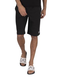 EA7 Herren Bermuda Sweat Sweat Shorts, Schwarz L