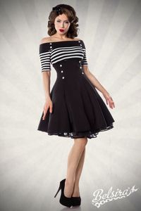 Retro Vintage Kleid in schwarz/weiß mit Strpes Größe XL