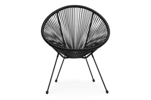 Konsimo Zahradní židle "GROSTI", černá, syntetický ratan/ocel s práškovým nástřikem, skandinávská, 69x80x68 cm