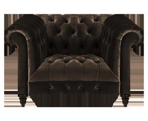 Hnedé kreslo Chesterfield Moderná textilná obývacia izba s jedným sedadlom