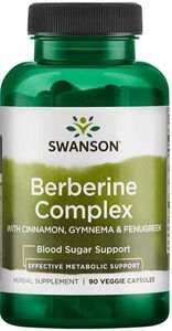 Berberin-Komplex mit Zimt, Gymnema und Bockshornklee 90 vegetarische Kapseln Swanson Health Products