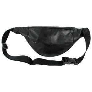 Hüfttasche Bauchtasche Körpertasche Leder Reißverschlussfächer Tragegurt Schwarz