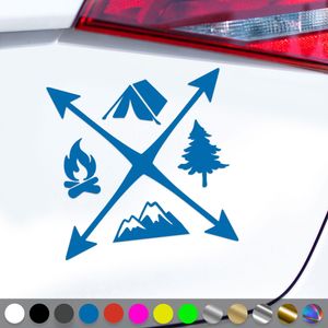 PantherPixel Camping Aufkleber Wandern Camper Bus Wohnmobil Zelten Sticker Auto Geschenkidee Farbe Blau